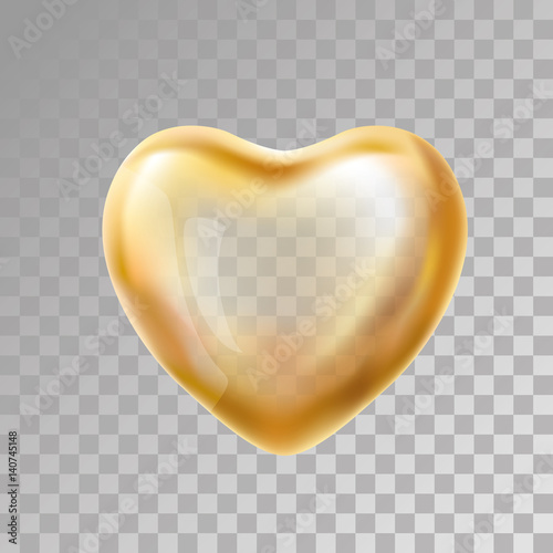 Heart Gold balloon on background