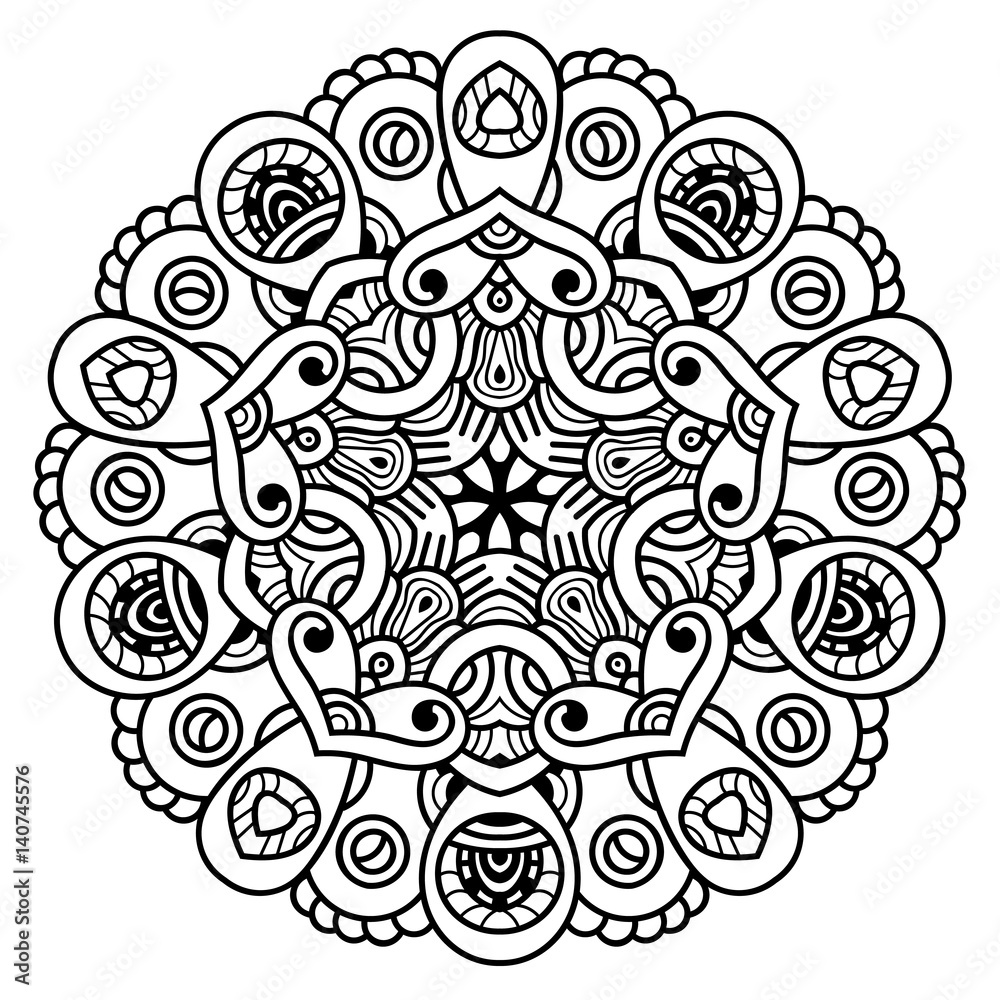 Vector Ornate Mandala. Decorative element. Hand drawn. Vector Ornate Mandala. Decorative element. Hand drawn.