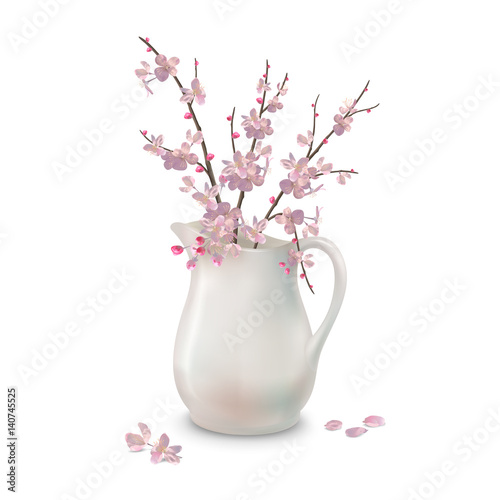 Spring Blossoms Branch in Jug