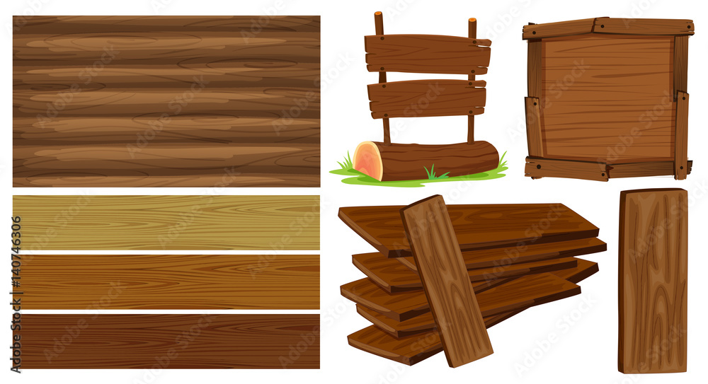 Naklejka premium Different design of wooden board