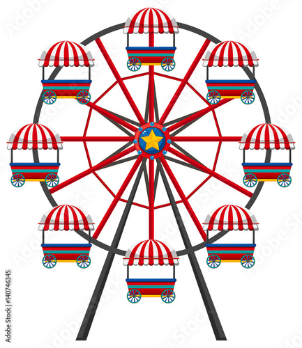 Ferris wheel on white background