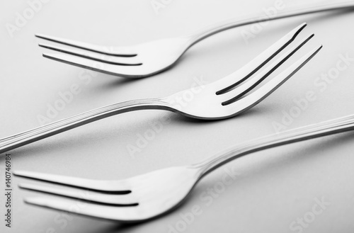 Three forks isolated on white
