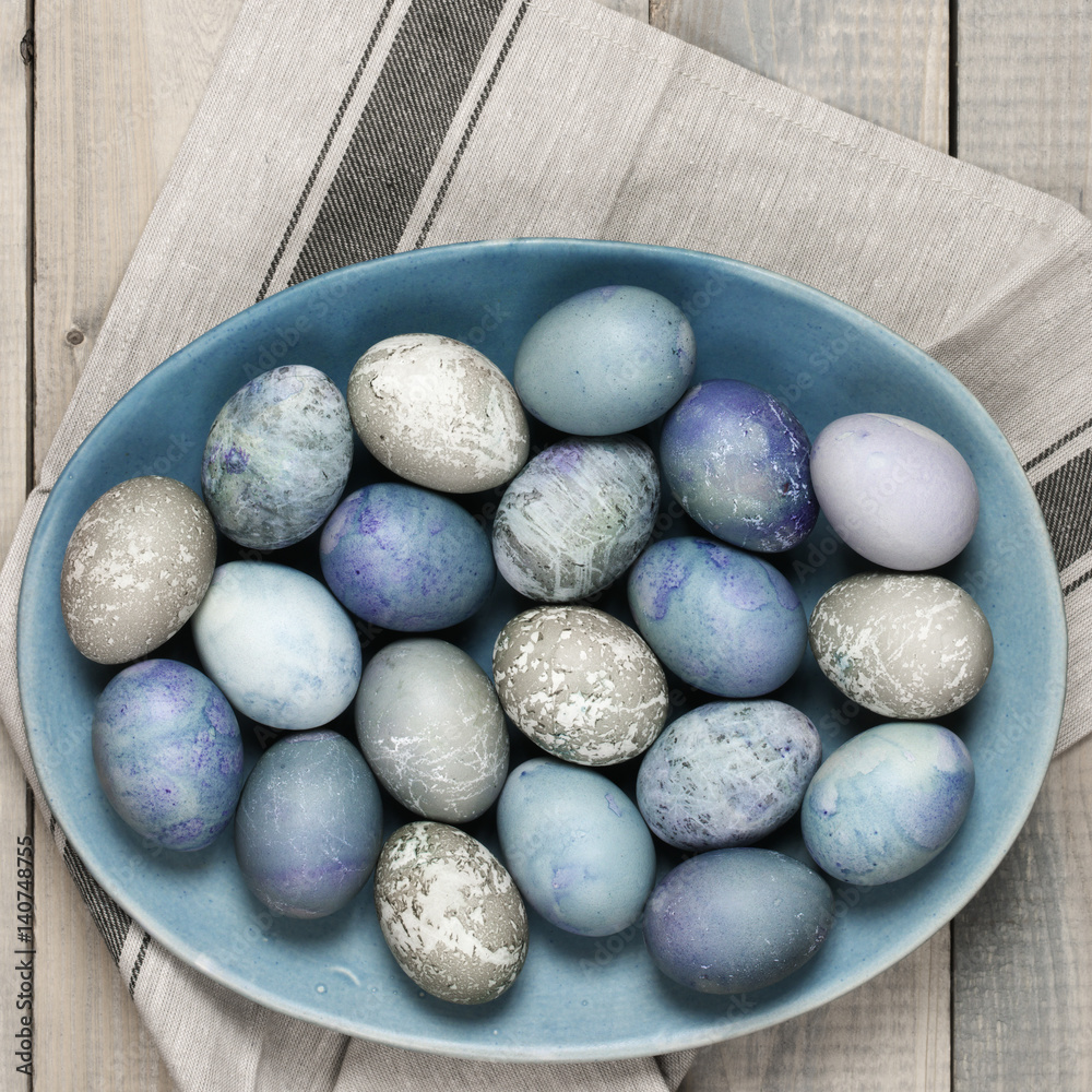 Blue and gray Easter eggs Blue and gray Easter eggs