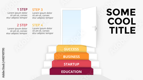 Vector 3d arrows infographic. Template for diagram, graph, presentation and chart. Business startup concept with 4 options, parts, steps or processes. Abstract background. Data visualization.