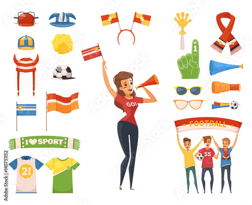 Fan Rooter Buff Icon Set