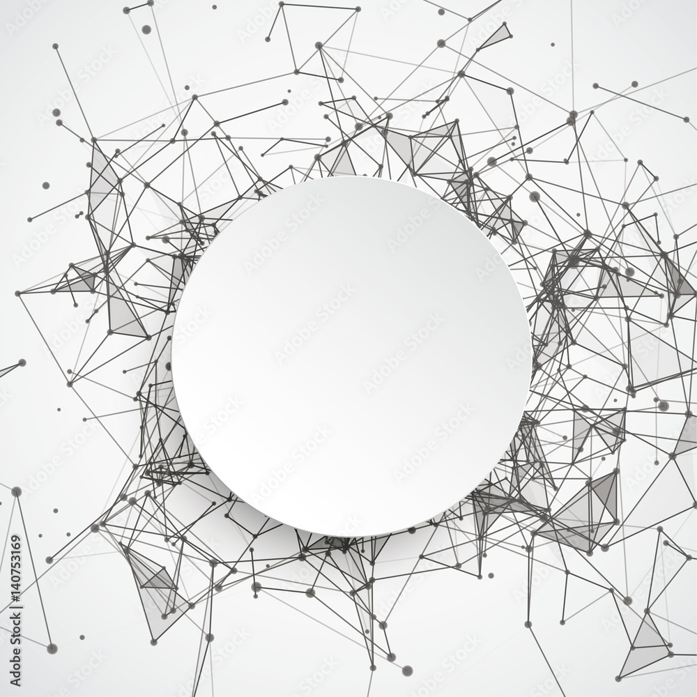 Abstract Background Connected Dots Paper Circle