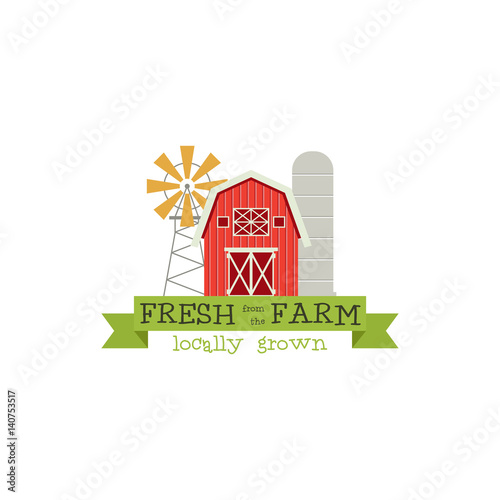 Fresh from the Farm concept logo. Stock Vector illustration.