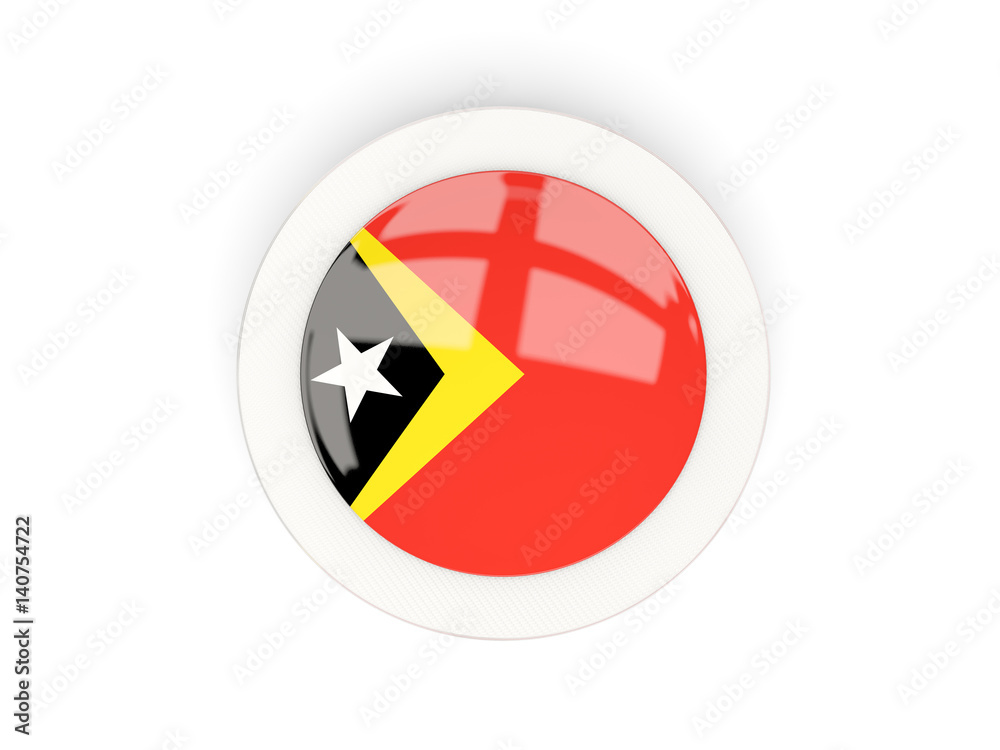 Round flag of east timor with carbon frame Round flag of east timor with carbon frame
