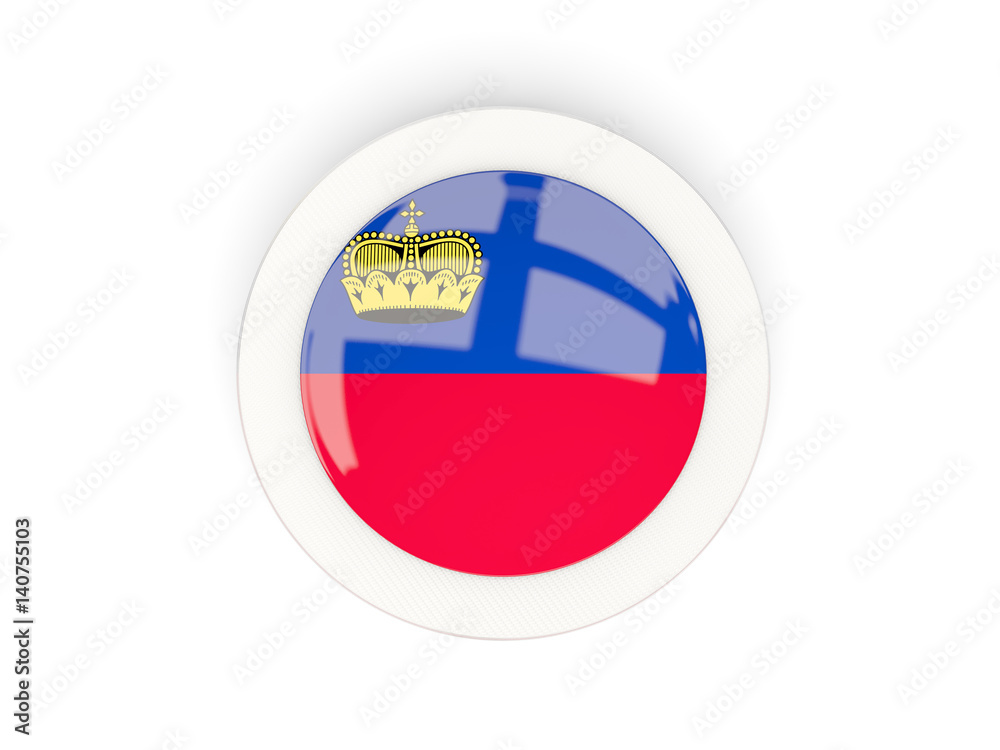 Round flag of liechtenstein with carbon frame Round flag of liechtenstein with carbon frame