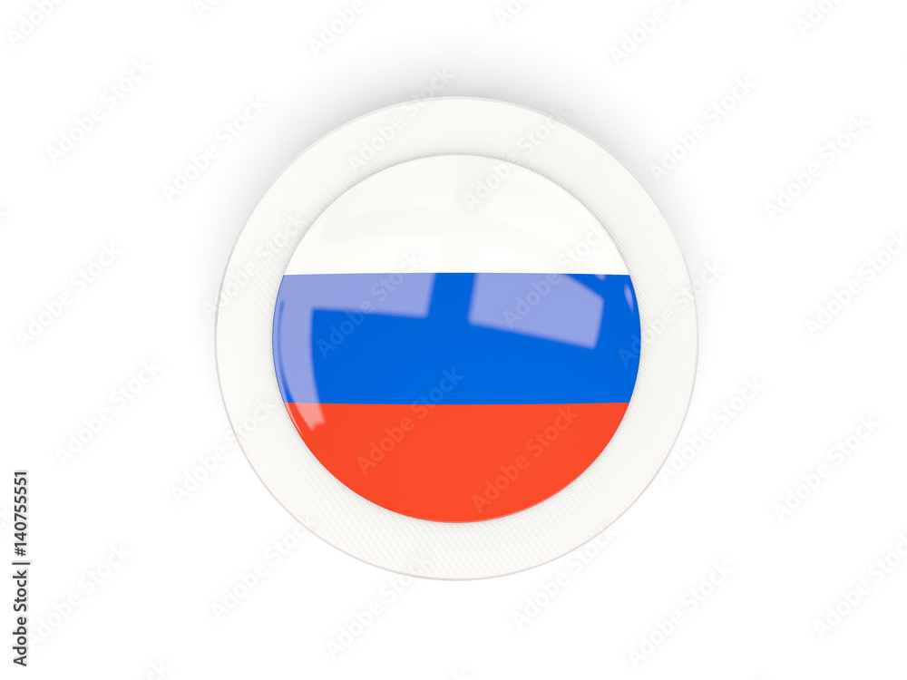 Round flag of russia with carbon frame Round flag of russia with carbon frame