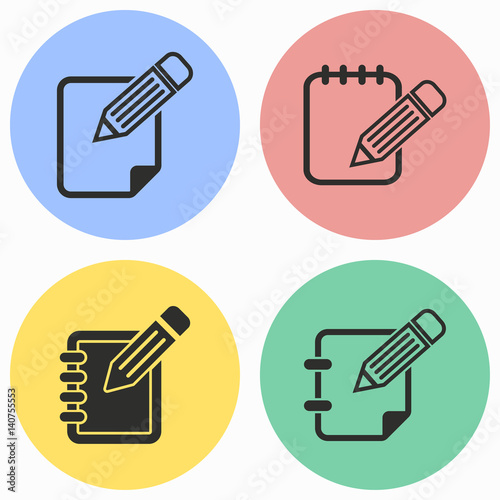Notepad icon set.