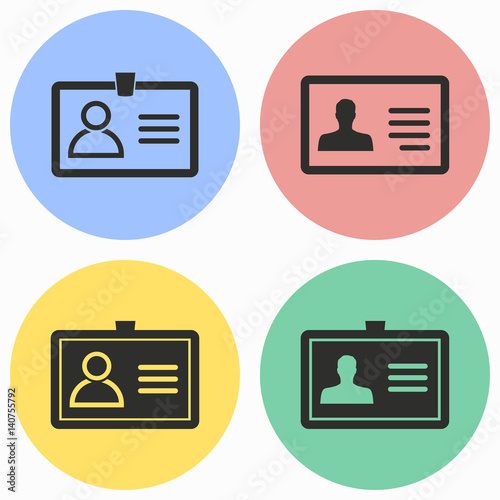Identification card icon set.