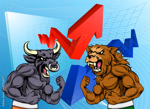 Bears Versus Bulls Stock Market Concept