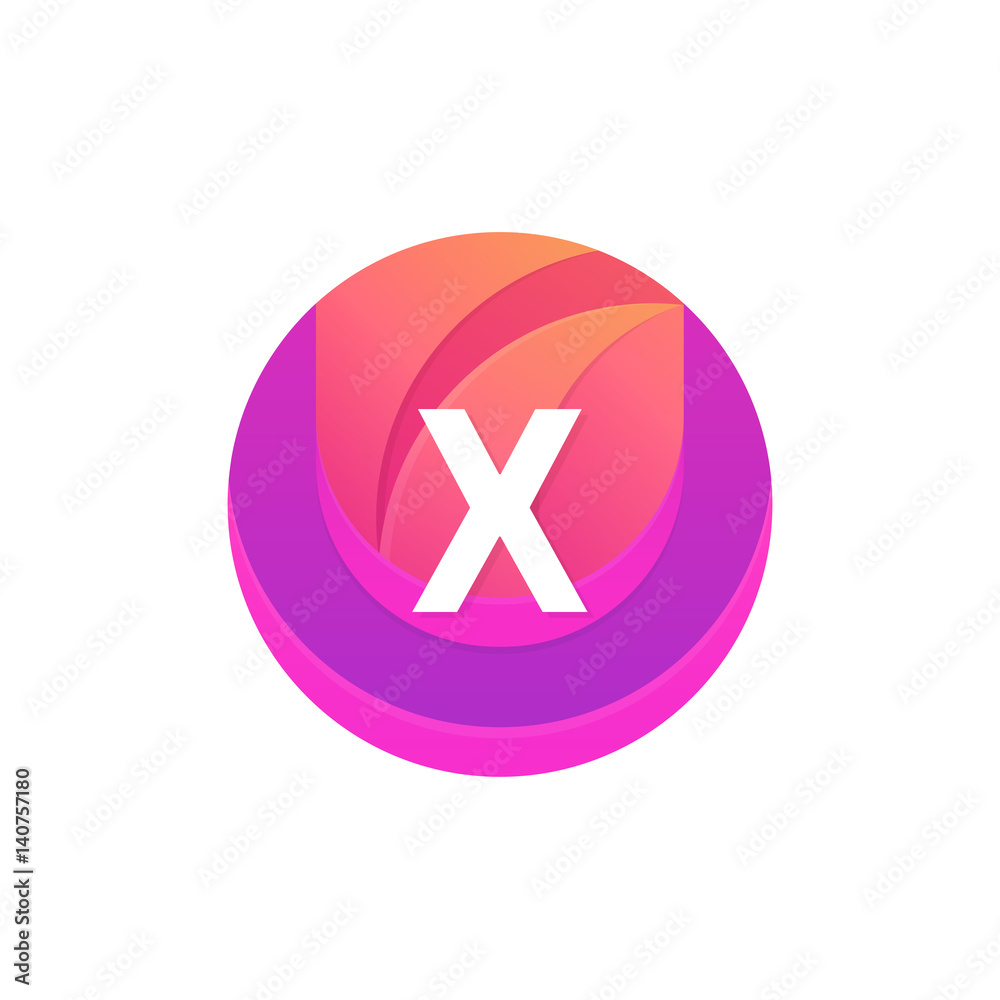 Letter X logo abstract circle shape element. Vector round company icon sign. Letter X logo abstract circle shape element. Vector round company icon sign.