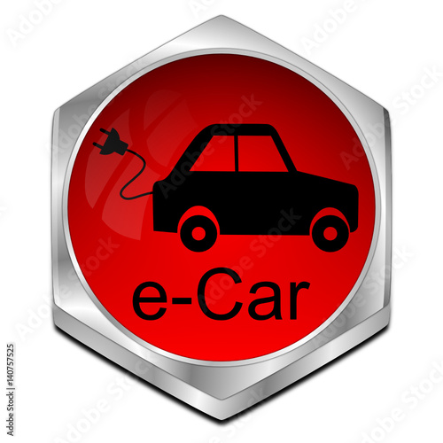 e-Car Button - 3D illustration