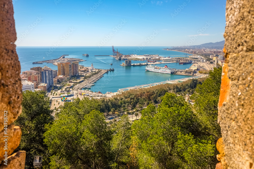 Malaga city panoramic view, Andalusia, Spain