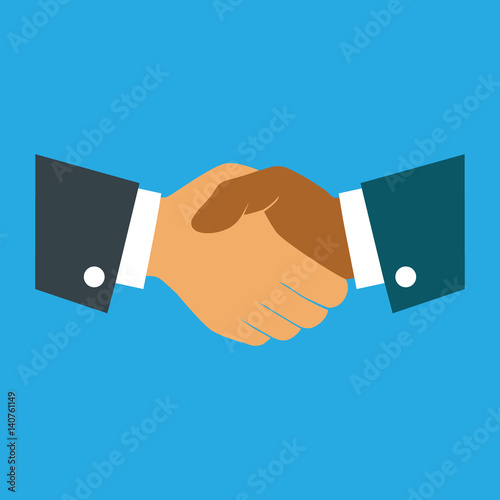 Handshake icon. Shake hands, agreement, good deal, partnership concepts. Premium quality. Modern flat design graphic elements. Vector illustration.