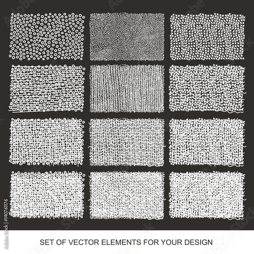 Set drawing gradient texture brushes. Hand-drawn abstract design elements. vector Collection of backgrounds