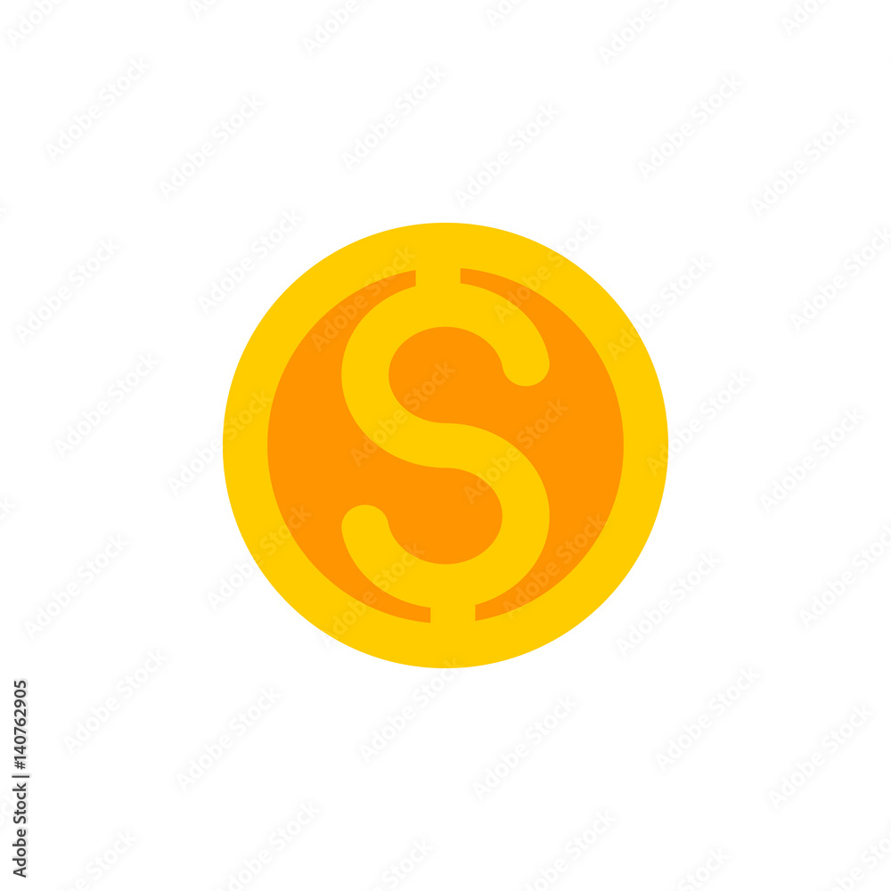 Dollar coin icon vector, filled flat sign, solid colorful pictogram isolated on white. Symbol, logo illustration. Pixel perfect