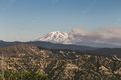 Mount Adams and Smoke from a Forest Fire