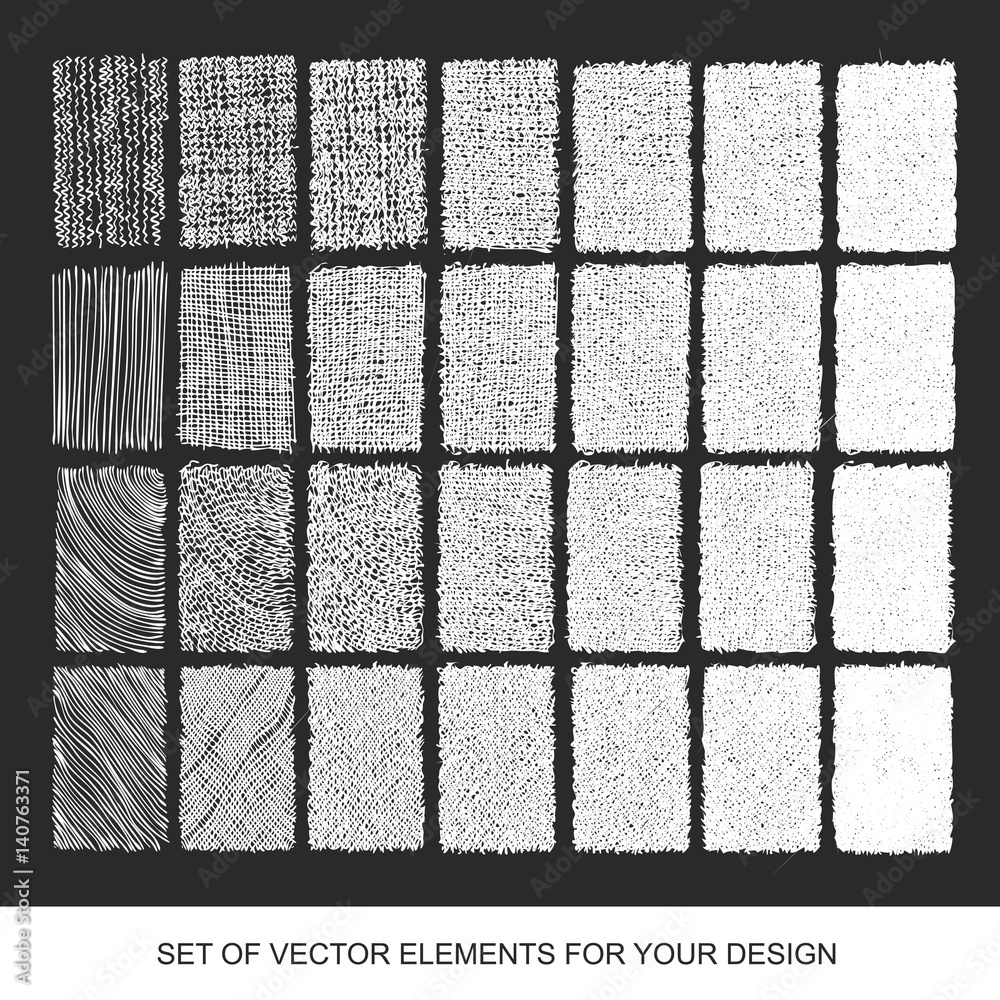 Set drawing gradient texture brushes. Handdrawn abstract design