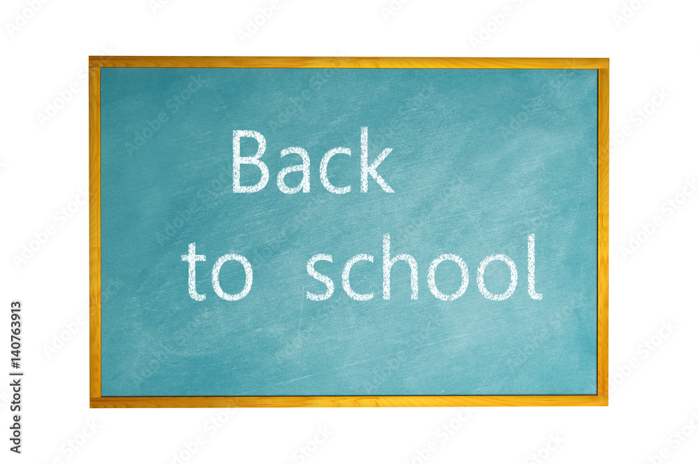 Fototapeta premium Blank blackboard with chalk drawing isolated on white background