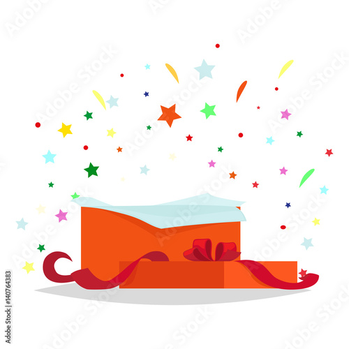 Open Red Gift Box Illustration Holiday Collection