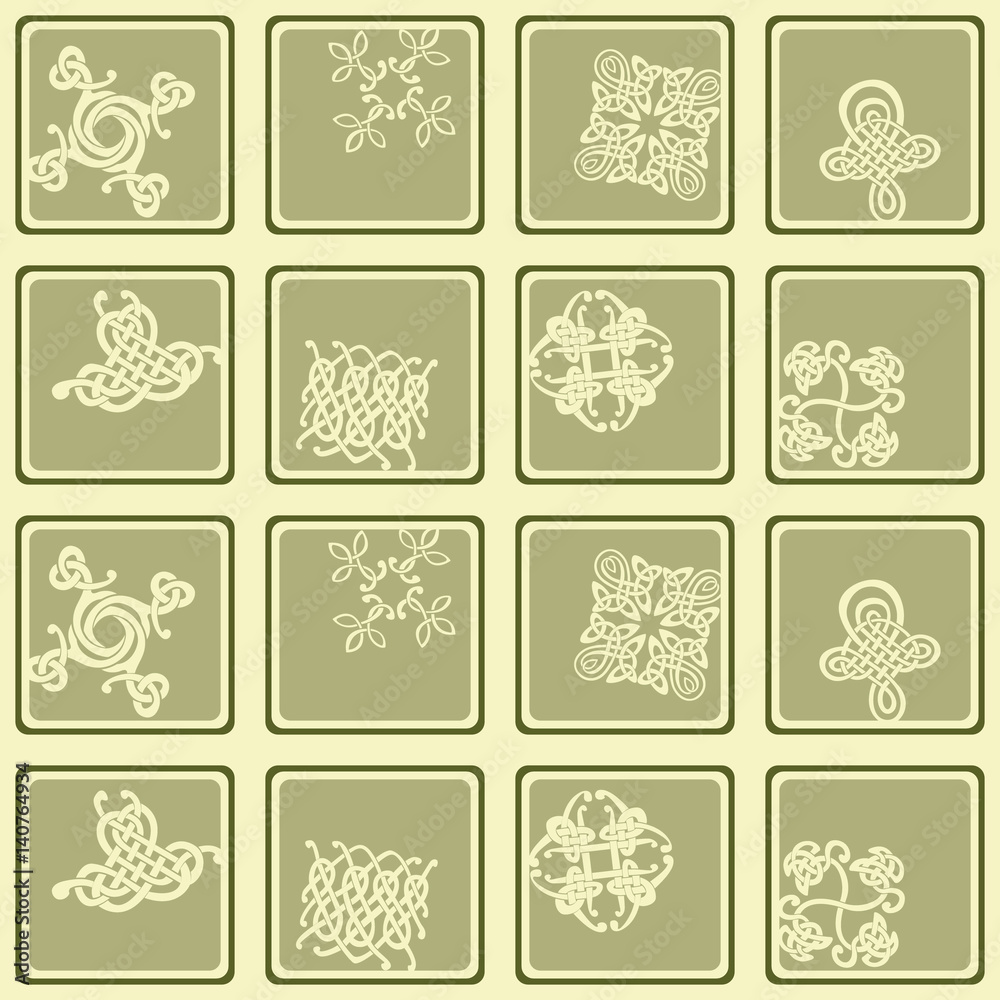 seamless pattern with Celtic art and ethnic ornaments for your design