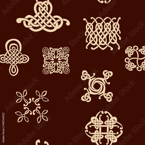 seamless pattern with Celtic art and ethnic ornaments for your design