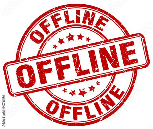 offline red grunge stamp