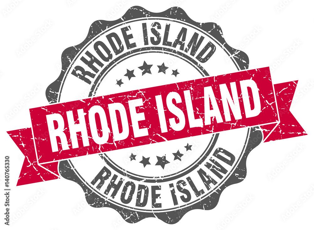 Fototapeta premium Rhode Island round ribbon seal