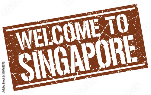welcome to Singapore stamp