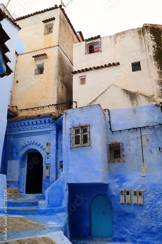 Detail of a street in the village of Chefchaouen in Morocco, a fantastic destination for a holiday © juanorihuela