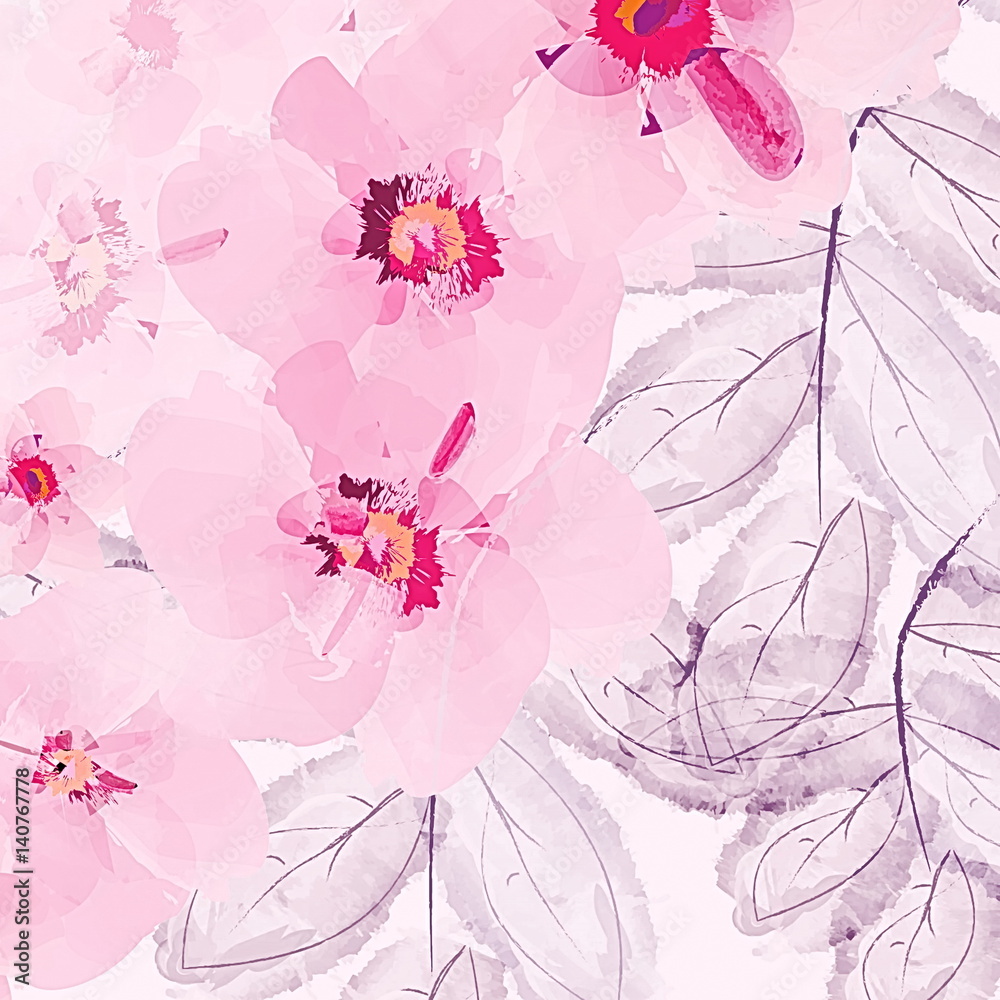 декоративный цветочный узор розовые цветы 
