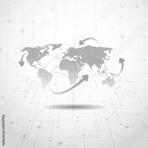 World map point, line, composition, representing the global, Global network connection,international meaning.