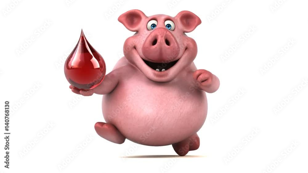 Fun pig running - 3D Animation Fun pig running - 3D Animation