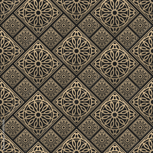 Seamless pattern pixel style. Navajo background. Monochrome textile print.