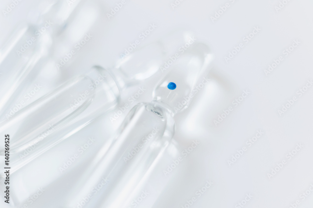 close-up of lying medical ampoule close-up of lying medical ampoule
