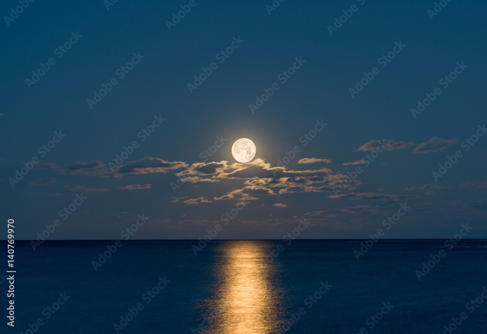 Full Moon over the Atlantic Ocean 