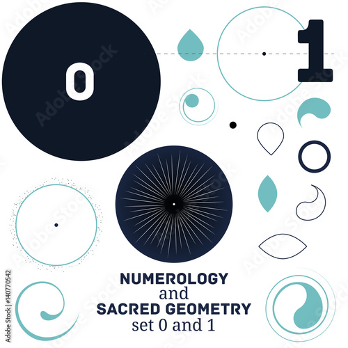 Sacred geometry and numerology symbols vector illustration.