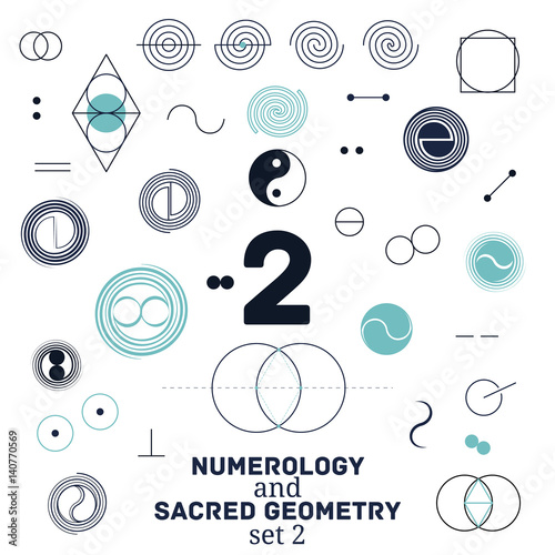 Sacred geometry and numerology symbols vector illustration.