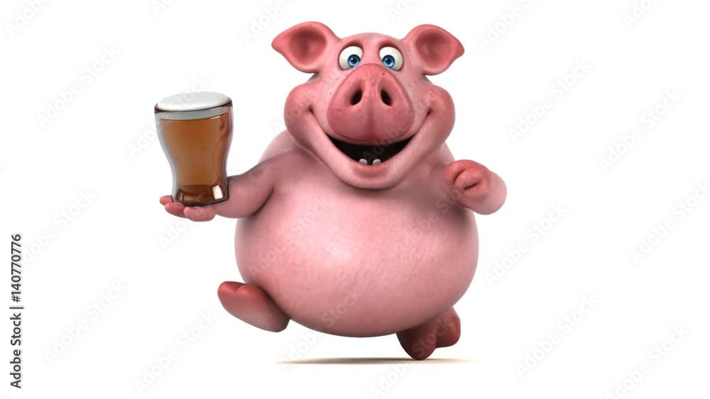 Fun pig running - 3D Animation Fun pig running - 3D Animation