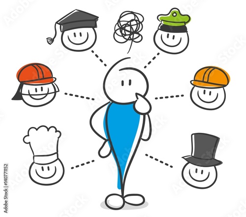 Stick Figure Series Blue / Berufswahl
