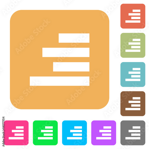 Text align right rounded square flat icons