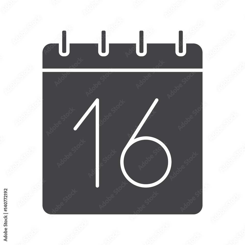 April 16 calendar glyph icon April 16 calendar glyph icon