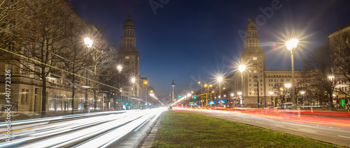Photography frankfurter tor berlin germany in the evening