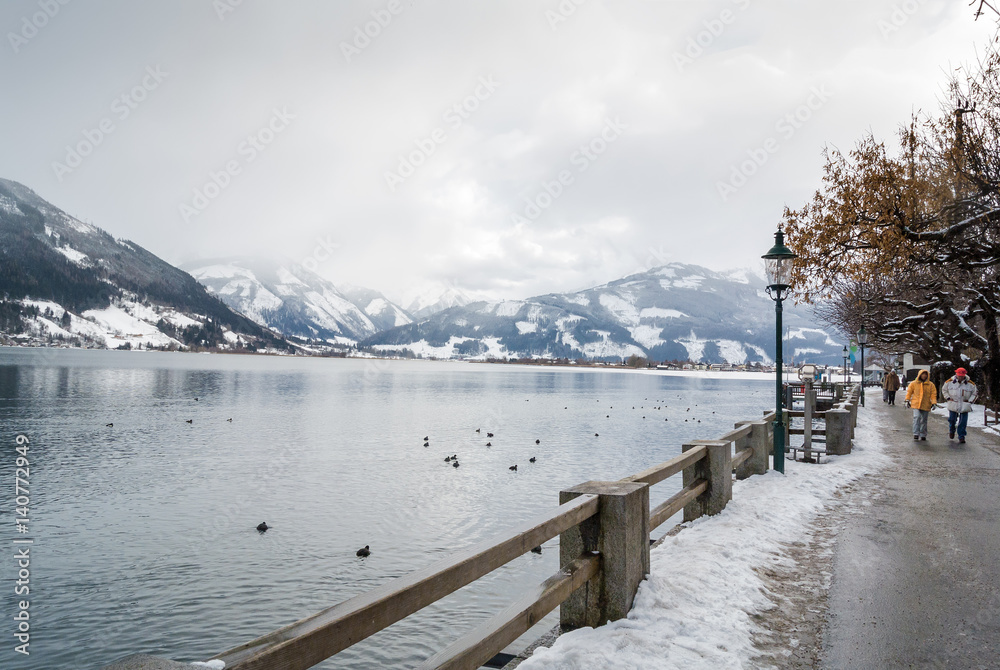 Cloudy view of lake See at Zell am See, Austria. Cloudy view of lake See at Zell am See, Austria.