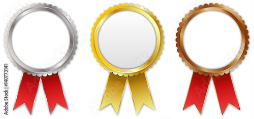 Gold, silver, bronze award banges
