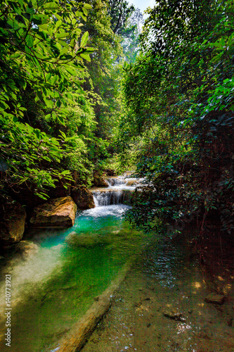 Waterfall. Beautiful view of waterfall landscape