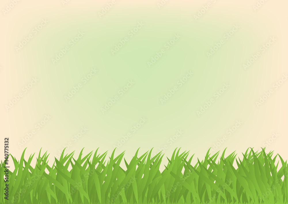 Obraz premium Cartoon rectangular background with green grass.